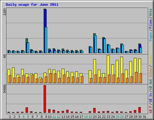 Daily usage for June 2011