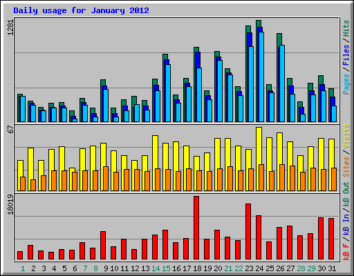 Daily usage for January 2012