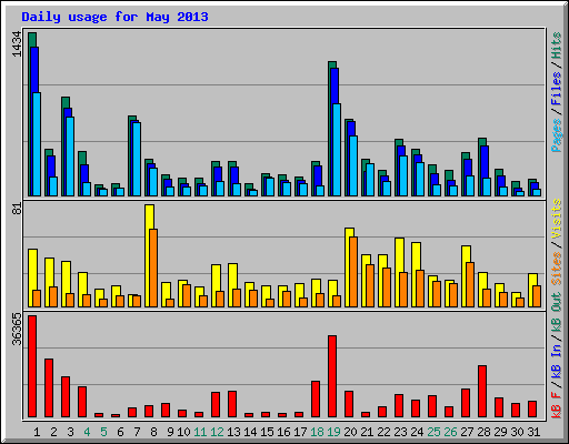 Daily usage for May 2013