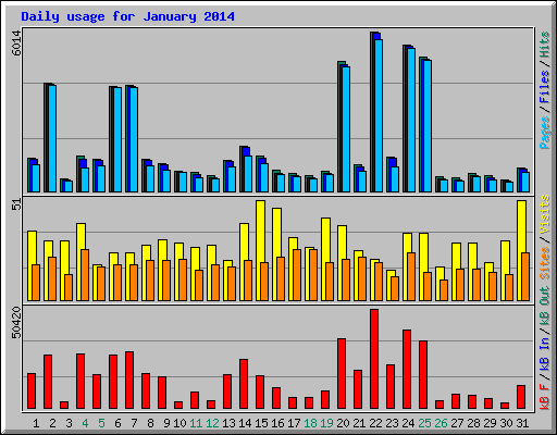 Daily usage for January 2014