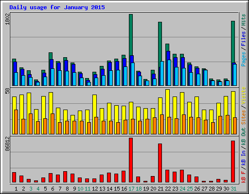 Daily usage for January 2015