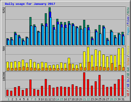 Daily usage for January 2017