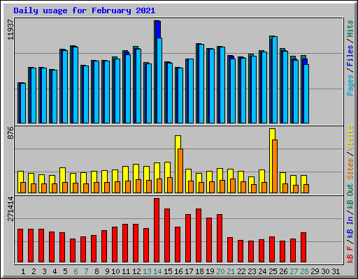 Daily usage for February 2021