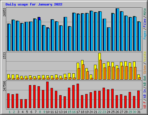 Daily usage for January 2022