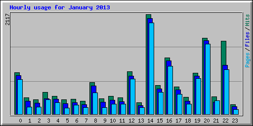 Hourly usage for January 2013