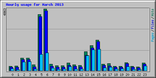 Hourly usage for March 2013