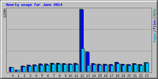 Hourly usage for June 2014