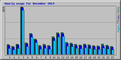 Hourly usage for December 2014