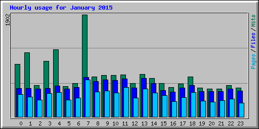 Hourly usage for January 2015