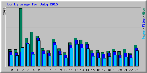 Hourly usage for July 2015