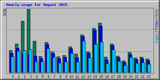 Hourly usage for August 2015