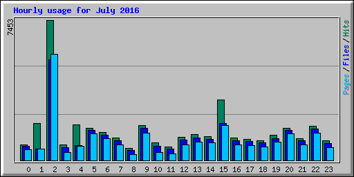 Hourly usage for July 2016