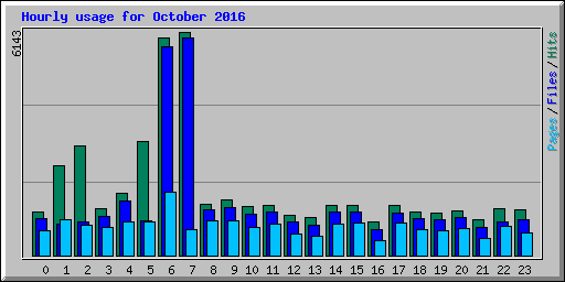 Hourly usage for October 2016