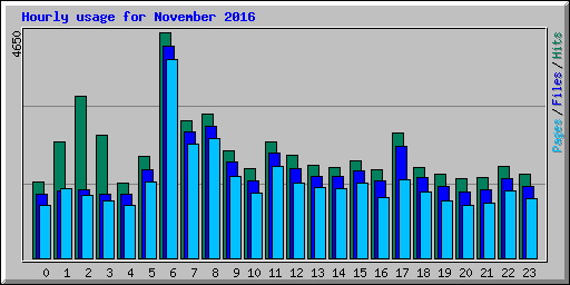 Hourly usage for November 2016