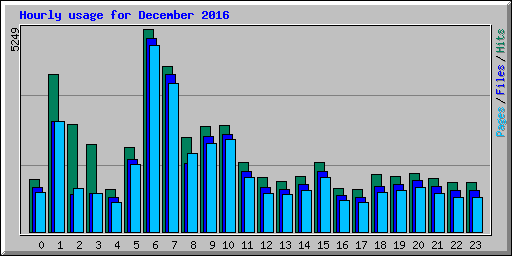 Hourly usage for December 2016