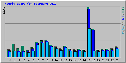 Hourly usage for February 2017