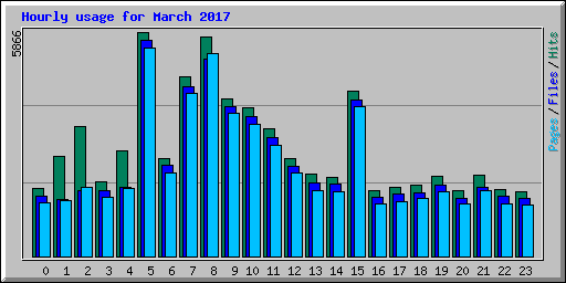 Hourly usage for March 2017