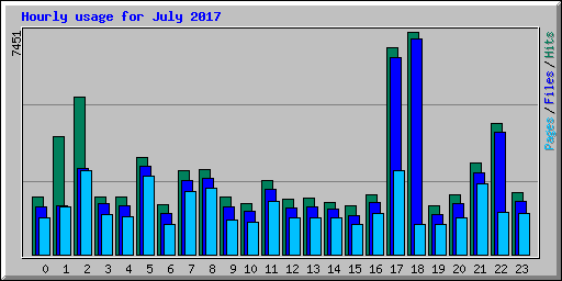 Hourly usage for July 2017