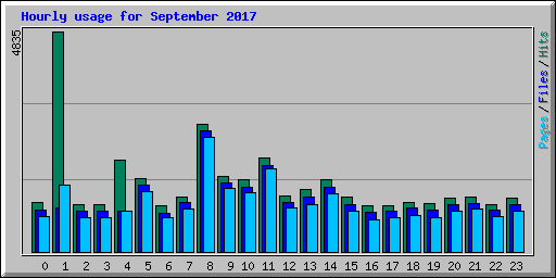 Hourly usage for September 2017