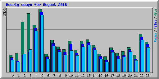 Hourly usage for August 2018