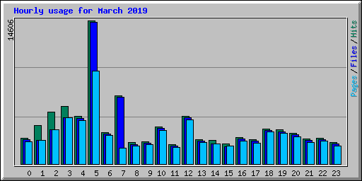 Hourly usage for March 2019