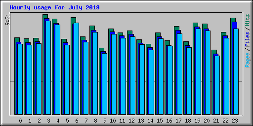 Hourly usage for July 2019