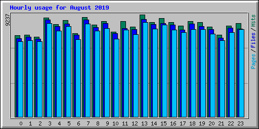 Hourly usage for August 2019