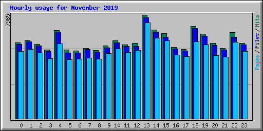 Hourly usage for November 2019