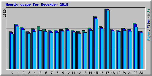 Hourly usage for December 2019