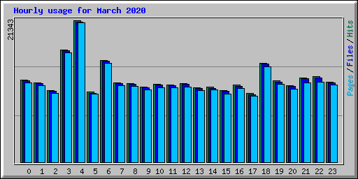 Hourly usage for March 2020