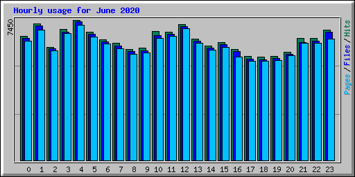 Hourly usage for June 2020