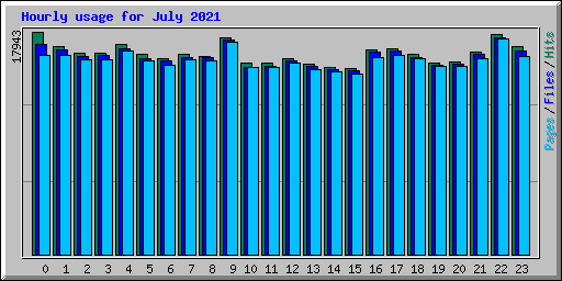 Hourly usage for July 2021