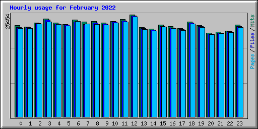 Hourly usage for February 2022