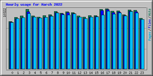 Hourly usage for March 2022